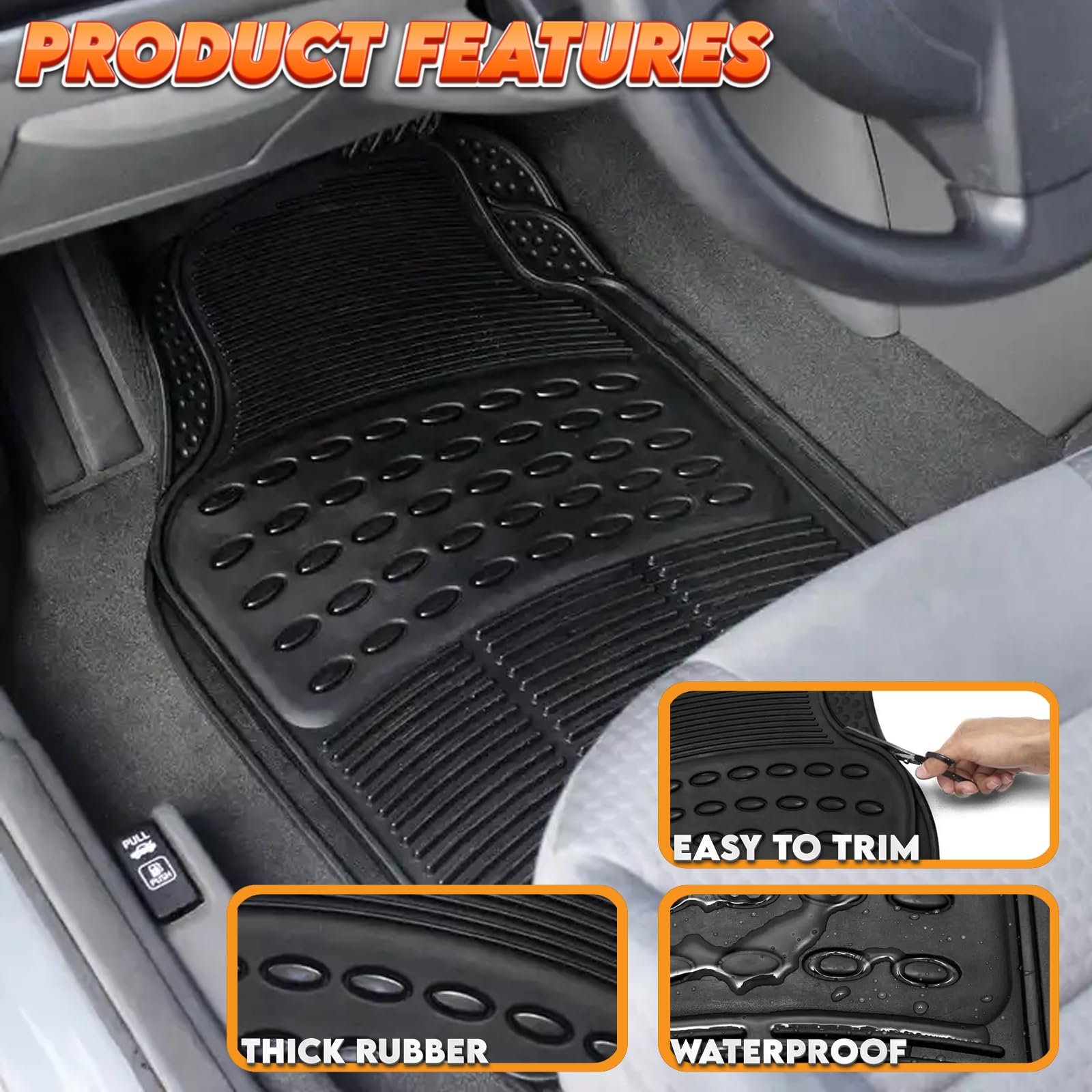 Universal Fashion Rubber Car Foot Mats - Premium Protection for All Cars